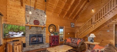Beautiful fireplace & living room