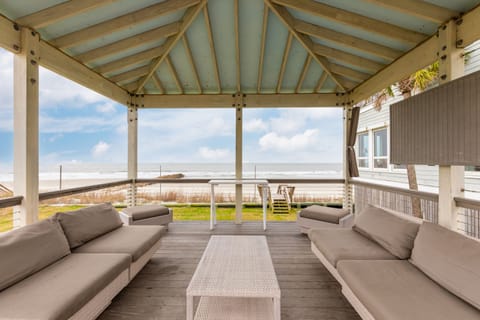 Upper Deck Covered Seating Area. Breathtaking views and Ocean Breezes!