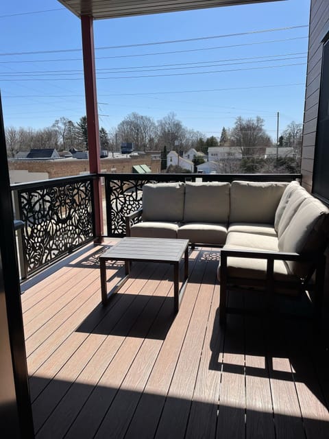 Covered balcony with gas grill