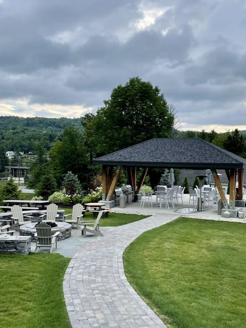 Grill and fire pit area is gorgeous