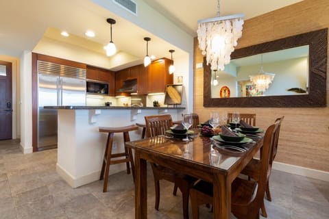 Dining area with ocean views and breakfast bar