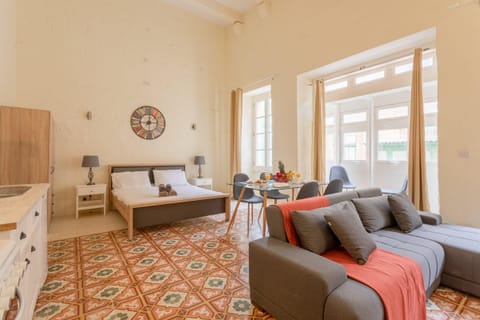 The living and sleeping area