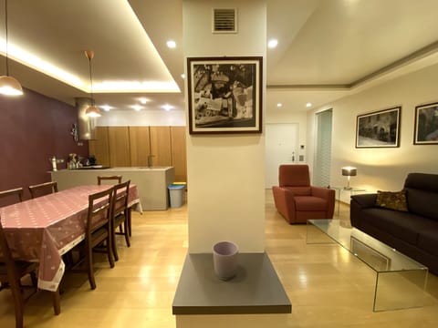 Open plan living, dining and kitchen area