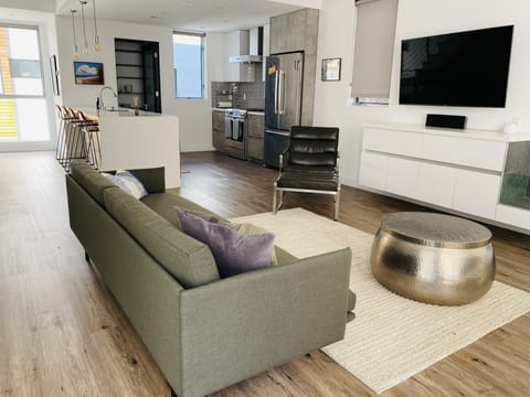 5.1 Surround w/ full-motion smart TV and Clean Burning Bio-ethanol fireplace.