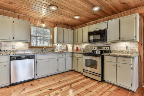 Updated kitchen with glass stovetop
