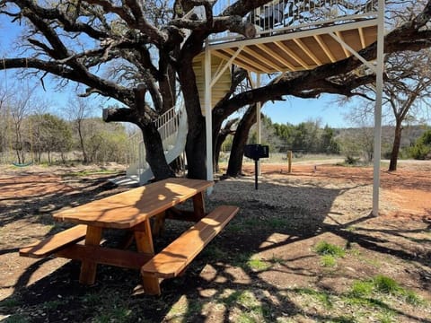 Tree House Shelter with Grill and Picnic Table