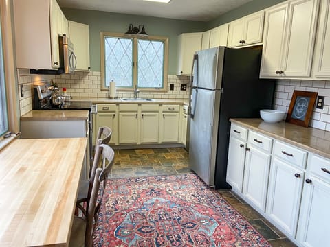 Newly updated kitchen with all the appliances and gadgets you would need.