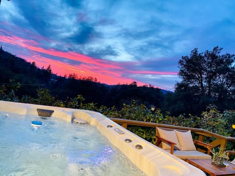 Sunset view from our hot tub