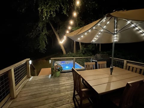 Night view of back porch