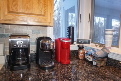 Help yourself to coffee, hot chocolate, etc.