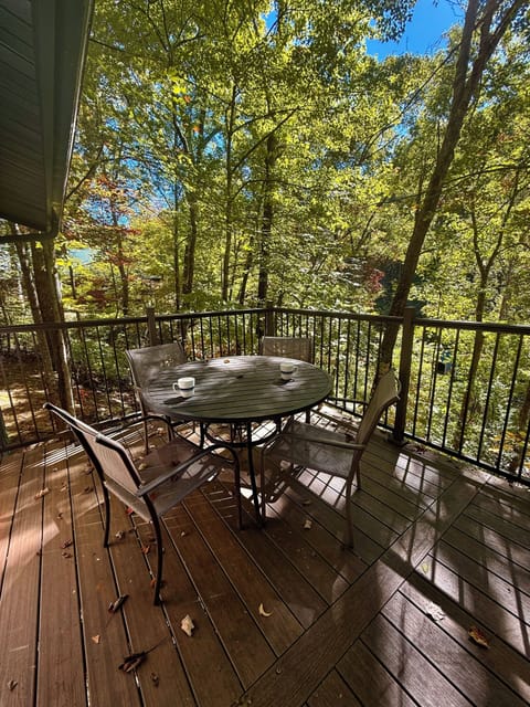 Two of two tables on back deck
