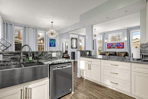 View from kitchen of dining area 