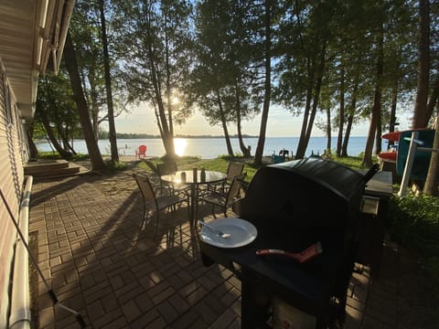View of from the patio with gas grill