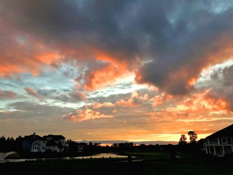 Our favorite spot: out back during the sunset.