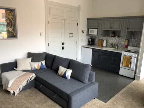 Living room with queen size sofa bed