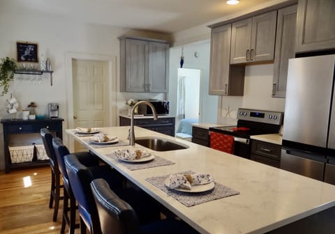 Bar seating in the kitchen