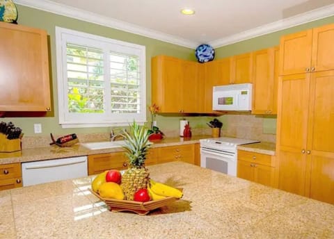 Kitchen is fully equipped with anything you might possibly need