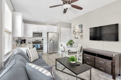 Living room with sleeper sofa. Smart TV.