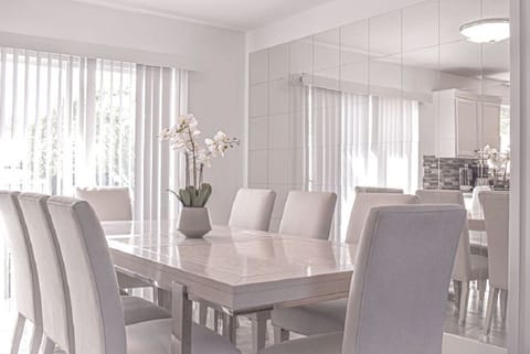 Formal dining, table expands to 110 inches!