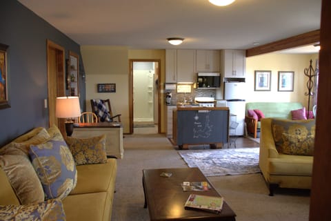 Cozy, light-filled interior with relaxing views in every season