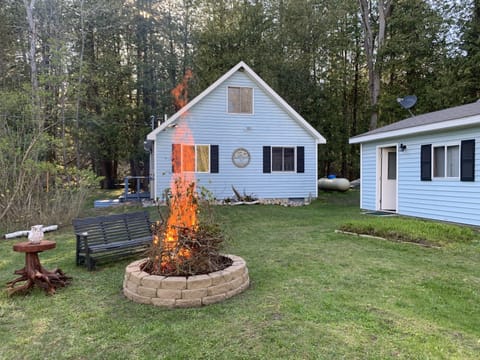 Front of the house; firepit