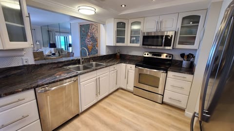 Enjoy views of the gulf even when prepping dinner