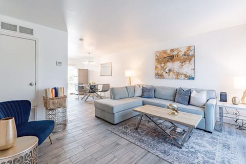 Sectional sofa with plenty of room to watch TV, or just enjoy the patio view.