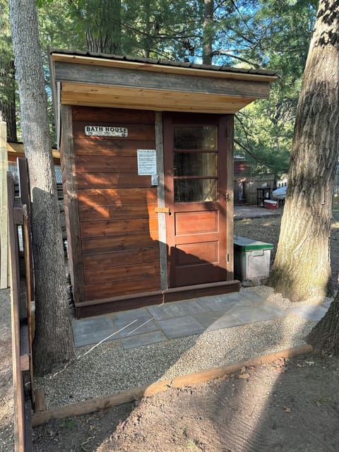 Multiple seating levels for comfort inside the cedar and pine Sauna!