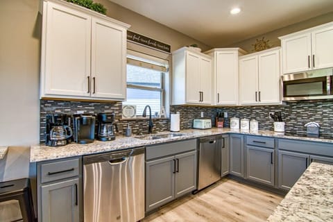 Cabinets are stocked with everything you would need to cook your favorite dishes!