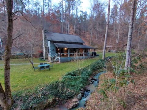The cabin is situated 2 very private, quiet acres with a year round stream.