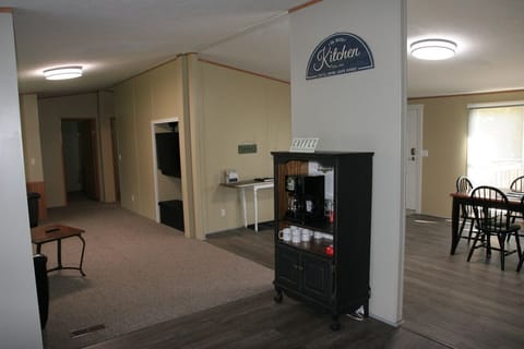 Fully stocked coffee bar with both k-cups and drip coffee.