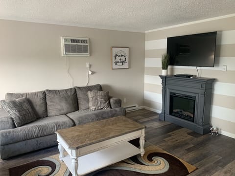 Plush living room furniture! Sofa bed with linens! 