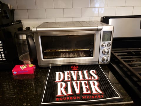 Toaster oven with multiple features for quick easy meals.