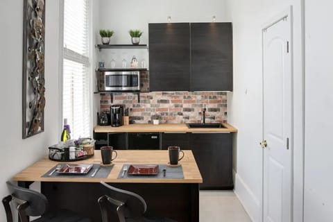 Kitchenette with cooking essentials