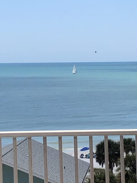 Emerald views from our 5th floor balcony!  The Beach is Calling!