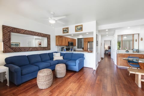 Spacious living room with ocean views