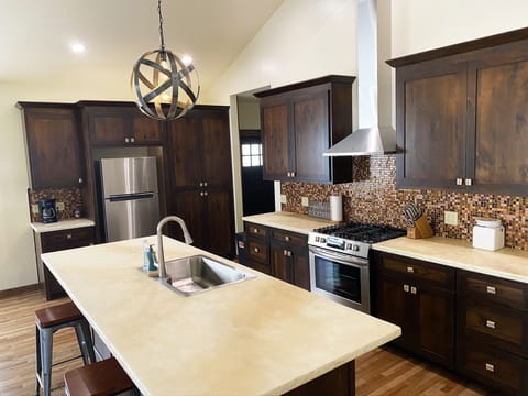 Kitchen—Stocked to handle all of your culinary needs.