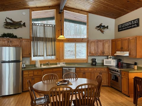 Dining room area and kitchen