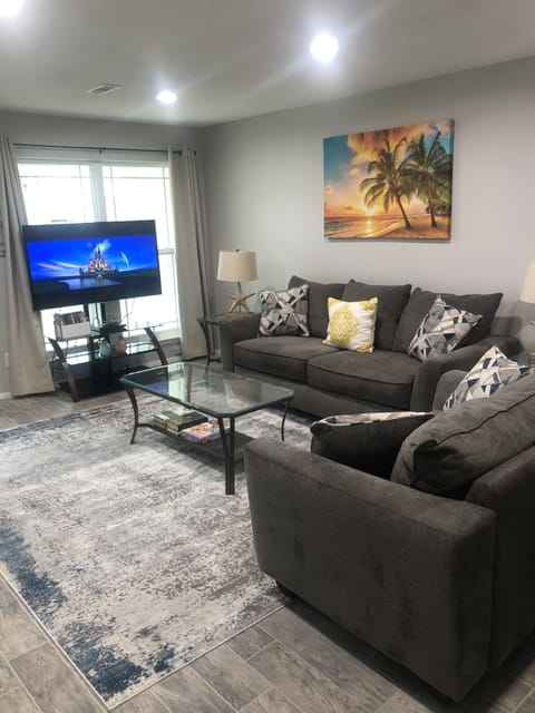 Living room with queen sleeper sofa