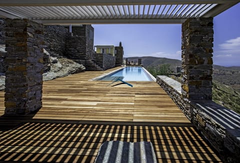 Large deck area with a 25 meters long swimming pool