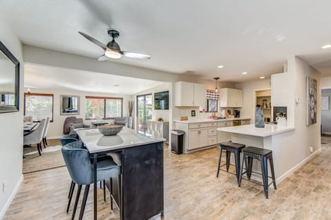 Open Great Room - Living Room, Kitchen and Dining Area