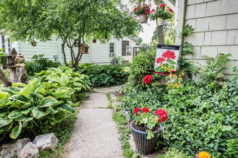 Entry from parking area to upper level apartment