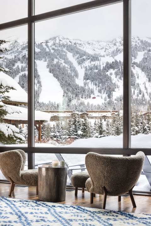Living room with mountain views
