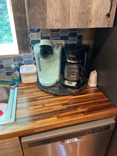 Coffee station plus a DeLonghi espresso maker