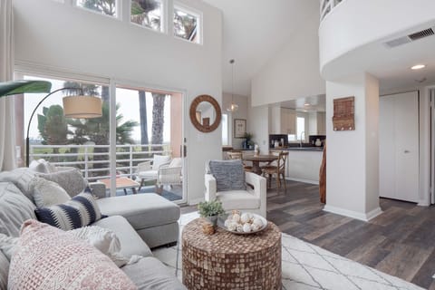 Living room with high ceilings