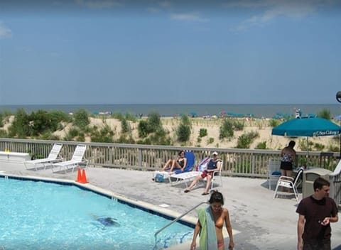 One of the many pools on the deck in front of the condo, walk right out to beach
