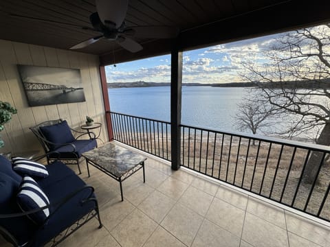 Enjoy your morning coffee as you watch the sunrise and the boats cruise by.