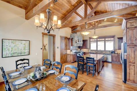 Huge kitchen and dining area