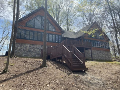First set of steps leading straight down to lake access for fishing & swimming. 