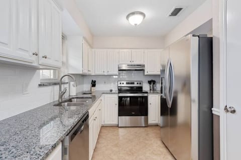 Full size refrigerator & quiet operation dishwasher for your convenience. 